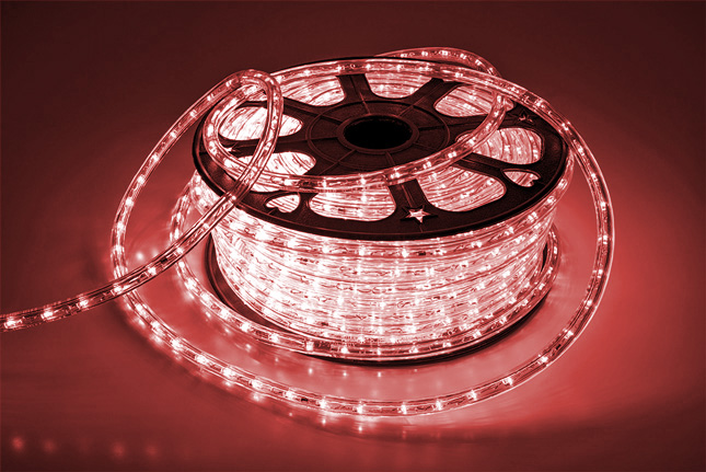 TUBO LED ROSSO ORIZZ. 24V 44m