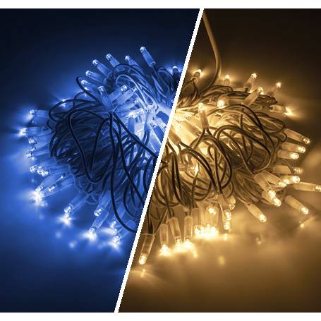 STRINGA BI-ColoR WARM/BLU 100+20LED FLASH no cav