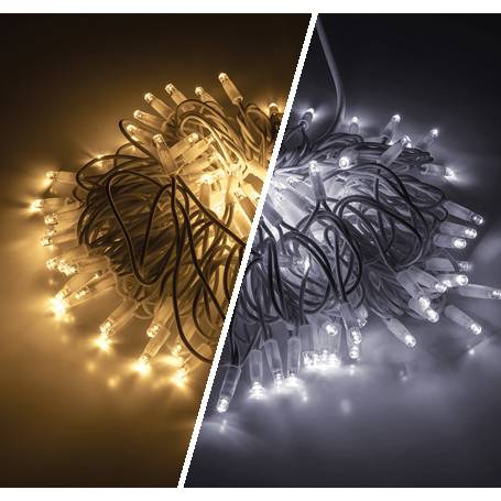 STRINGA BI-ColoR WARM/WHITE 100+20LED FLASH no cav